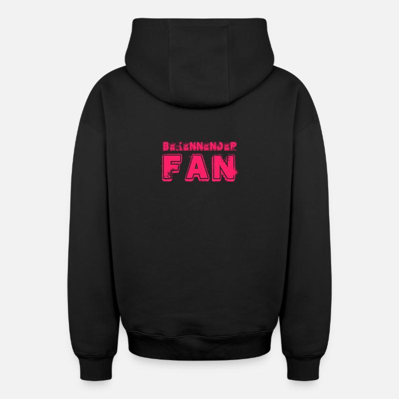 LETTRAGE PROFESSANT FAN - Sweat à capuche unisexe zippé oversize épais SPREAD - noir