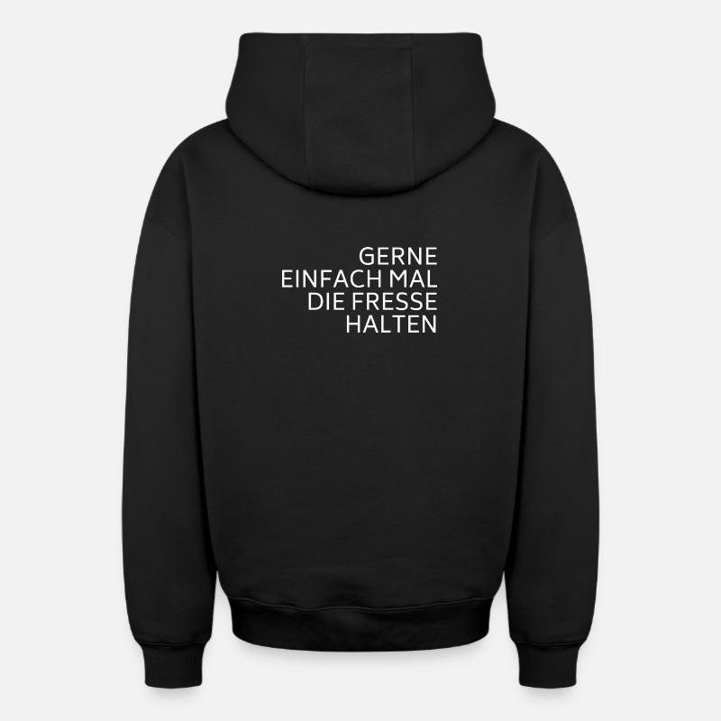 Tais-toi blanc - Sweat à capuche unisexe zippé oversize épais SPREAD - noir
