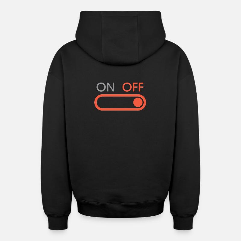 off button - Gaming und Streaming - Oversized Heavyweight Unisex Zip Hoodie - Schwarz