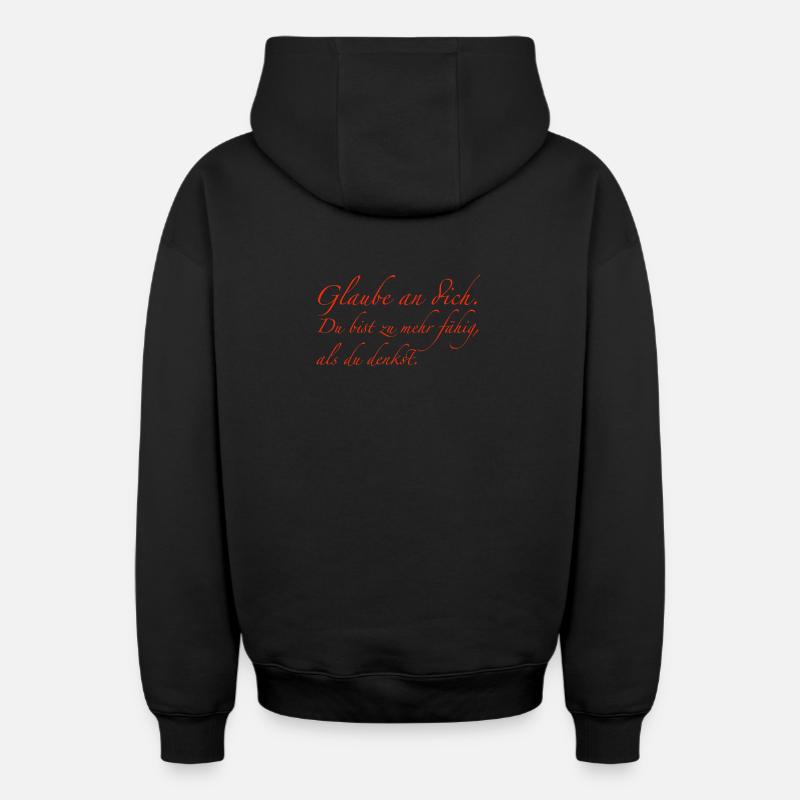 Croyez en vous - Sweat à capuche unisexe zippé oversize épais SPREAD - noir
