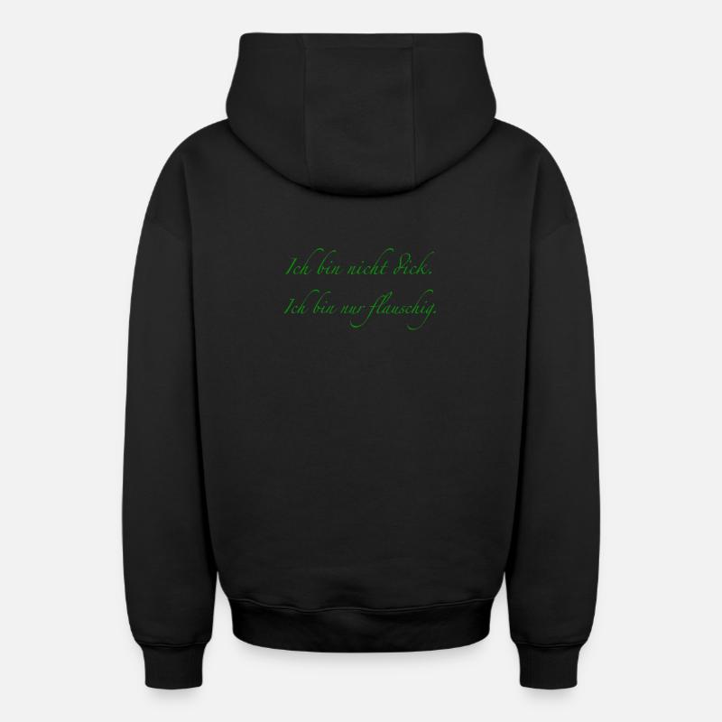 Ich bin nicht dick. - Oversized Heavyweight Unisex Zip Hoodie - Schwarz
