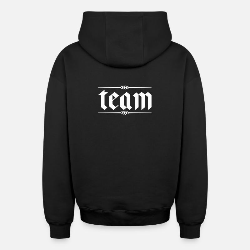 Team - Oversized Heavyweight Unisex Zip Hoodie - Schwarz