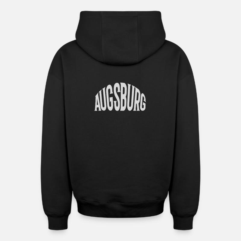 Augsbourg - Sweat à capuche unisexe zippé oversize épais SPREAD - noir