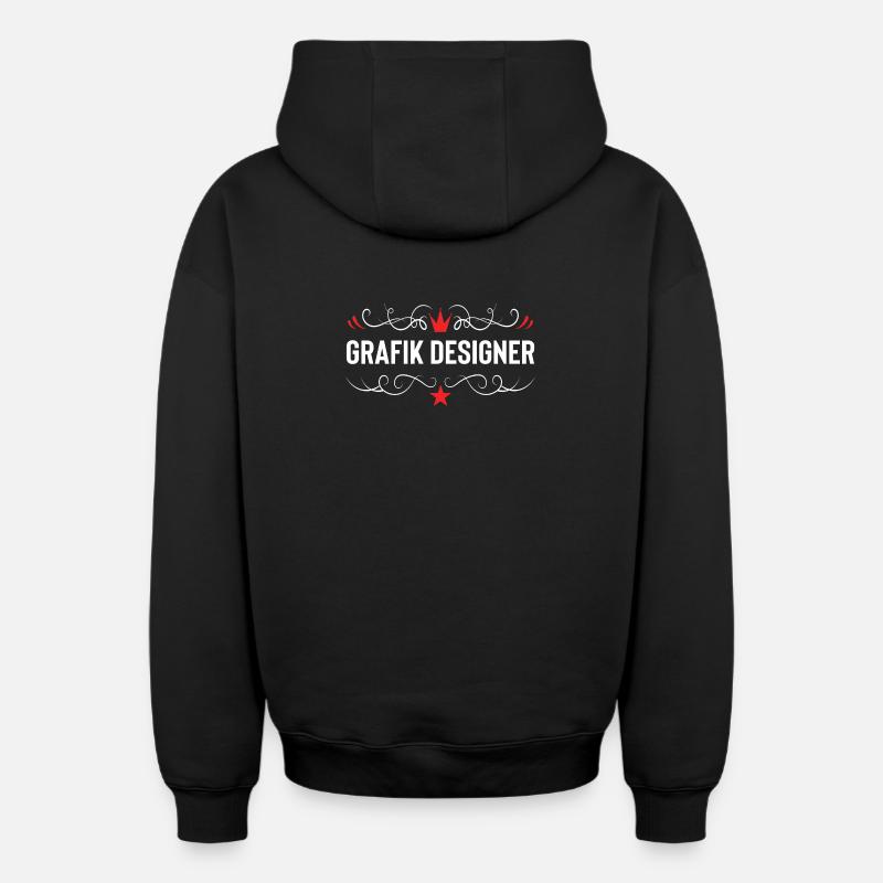 Métier de graphiste - Sweat à capuche unisexe zippé oversize épais SPREAD - noir