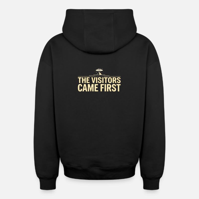 Les visiteurs passaient avant tout - Sweat à capuche unisexe zippé oversize épais SPREAD - noir