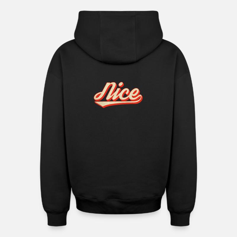 Joli lettrage rétro - Sweat à capuche unisexe zippé oversize épais SPREAD - noir