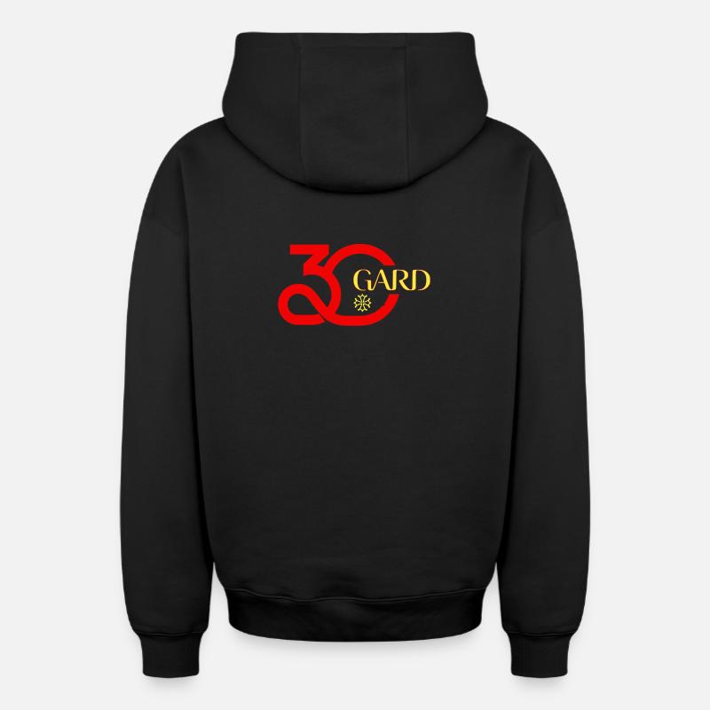 Gard - Sweat à capuche unisexe zippé oversize épais SPREAD - noir