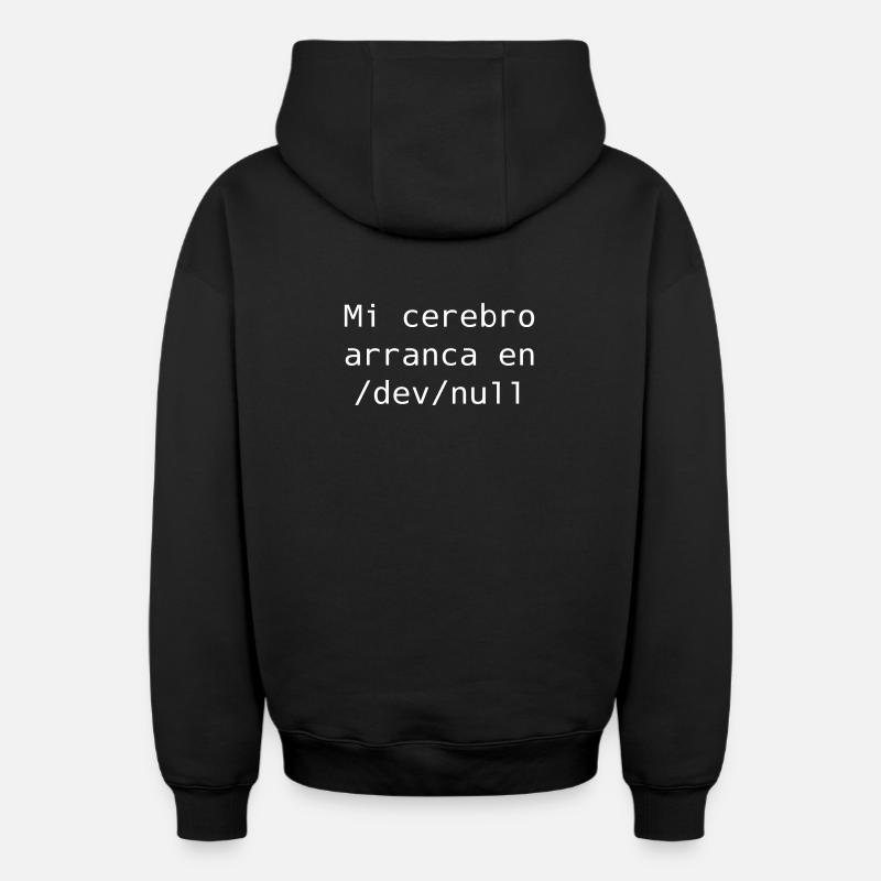 Mon cerveau commence dans /dev /null - Sweat à capuche unisexe zippé oversize épais SPREAD - noir