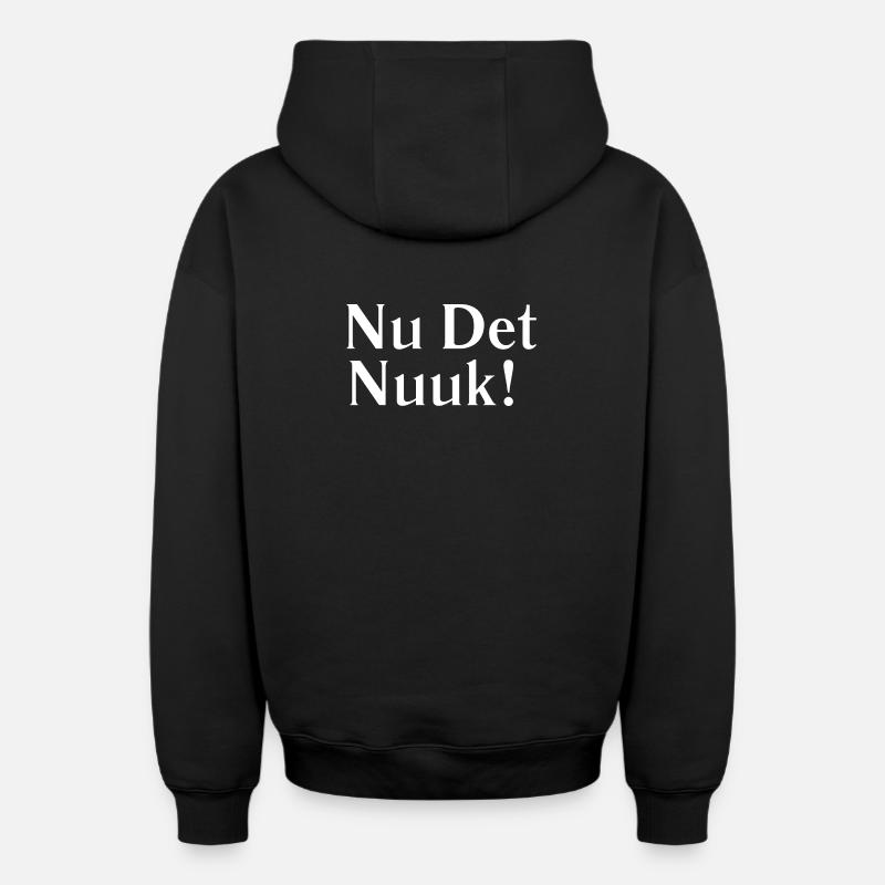 Nu Det Nuuk - Sweat à capuche unisexe zippé oversize épais SPREAD - noir