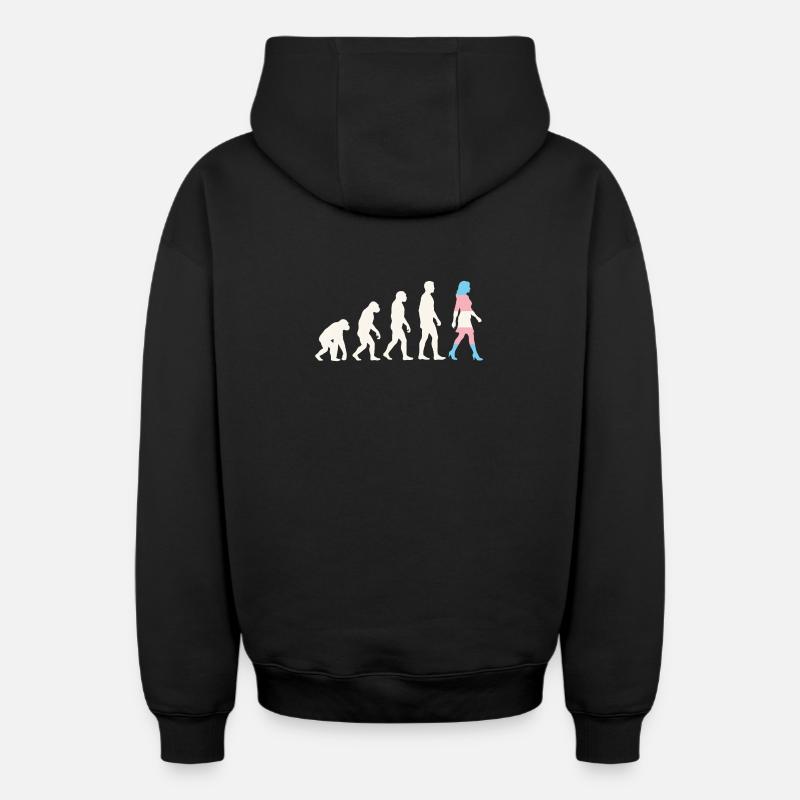 LGBTQ-Pride-Monat – Trans-Evolution - Oversized Heavyweight Unisex Zip Hoodie - Schwarz