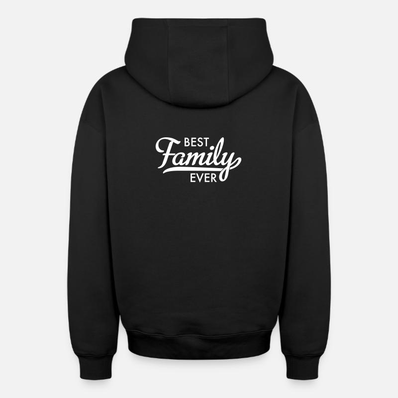 Best family ever - Sweat à capuche unisexe zippé oversize épais SPREAD - noir