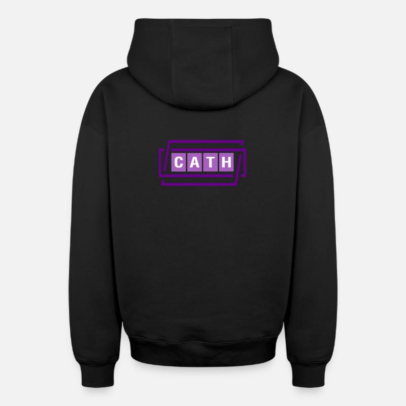 Cath - Sweat à capuche unisexe zippé oversize épais SPREAD - noir
