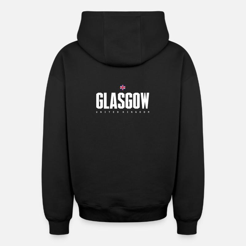 Glasgow - Sweat à capuche unisexe zippé oversize épais SPREAD - noir