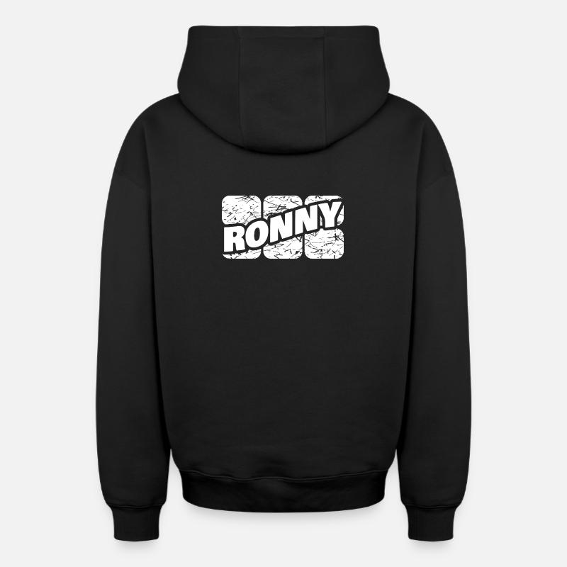 Ronny Ronny - Sweat à capuche unisexe zippé oversize épais SPREAD - noir