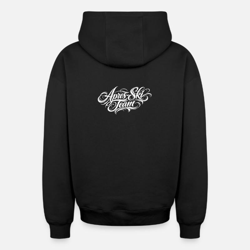 Lettrage de l’équipe Après Ski - Sweat à capuche unisexe zippé oversize épais SPREAD - noir