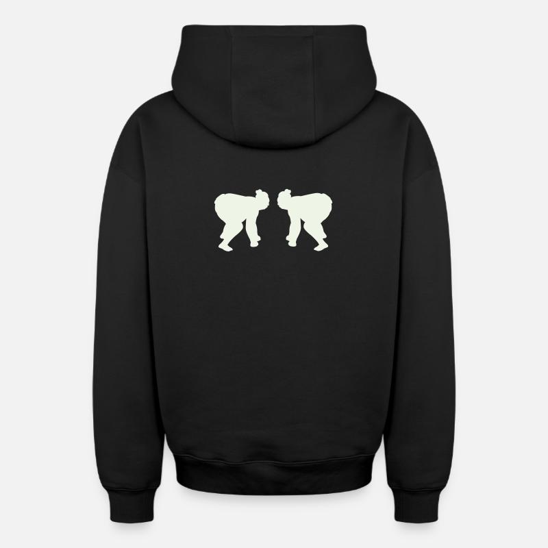 Sumos - Sweat à capuche unisexe zippé oversize épais SPREAD - noir