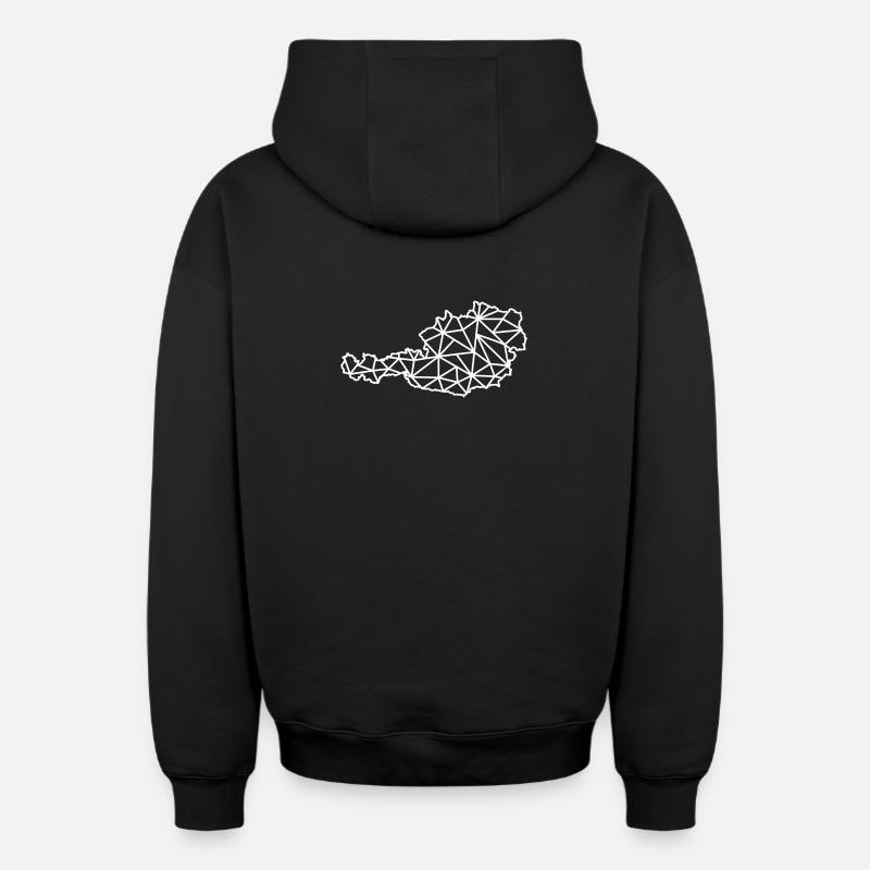 Austria Geo - Sweat à capuche unisexe zippé oversize épais SPREAD - noir