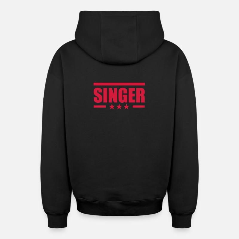 Singer - Sweat à capuche unisexe zippé oversize épais SPREAD - noir