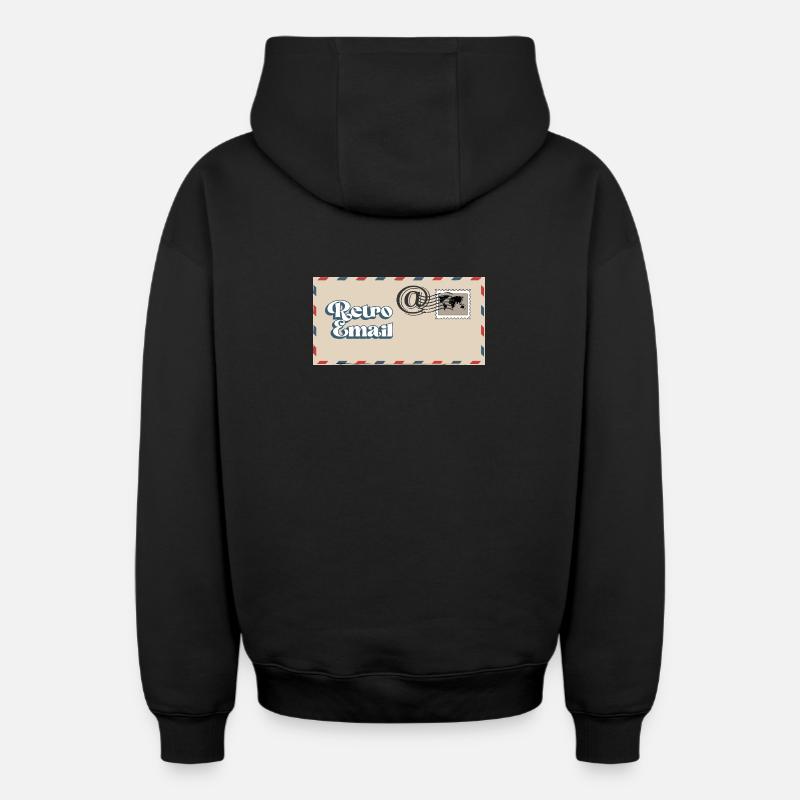 Rétro email - Sweat à capuche unisexe zippé oversize épais SPREAD - noir