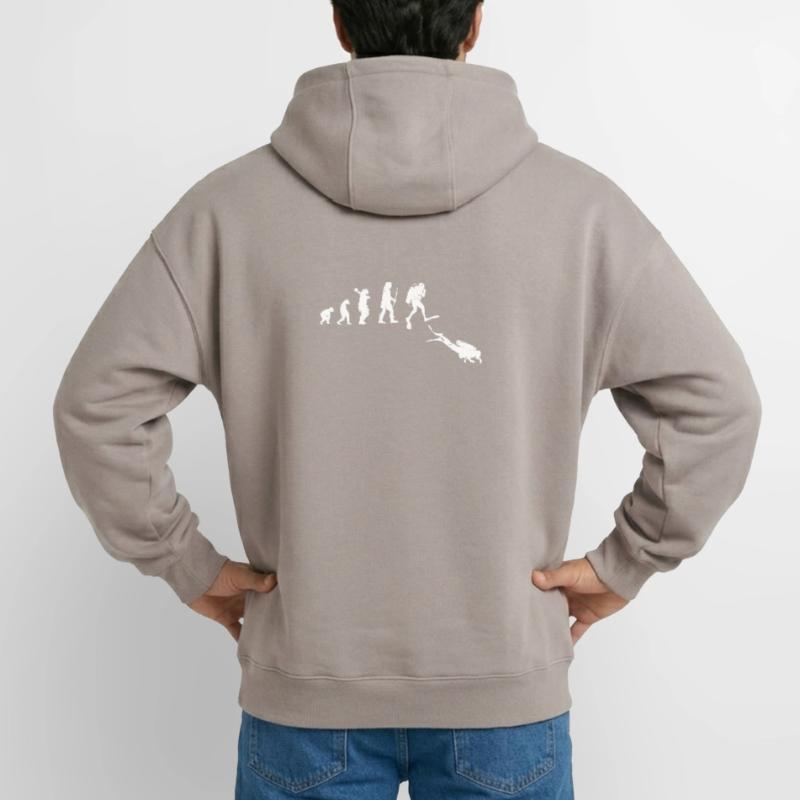 Illustration de l’évolution du progrès humain Sweat à capuche unisexe zippé oversize épais SPREAD