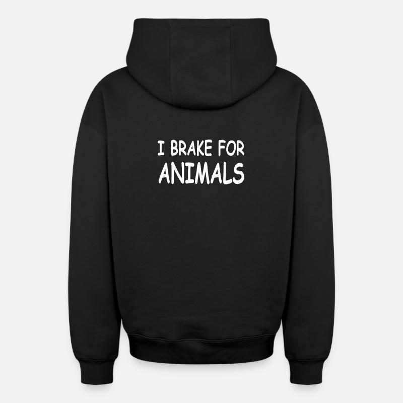 Animaux - Sweat à capuche unisexe zippé oversize épais SPREAD - noir