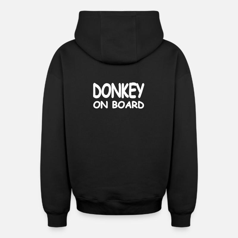 Esel - Oversized Heavyweight Unisex Zip Hoodie - Schwarz