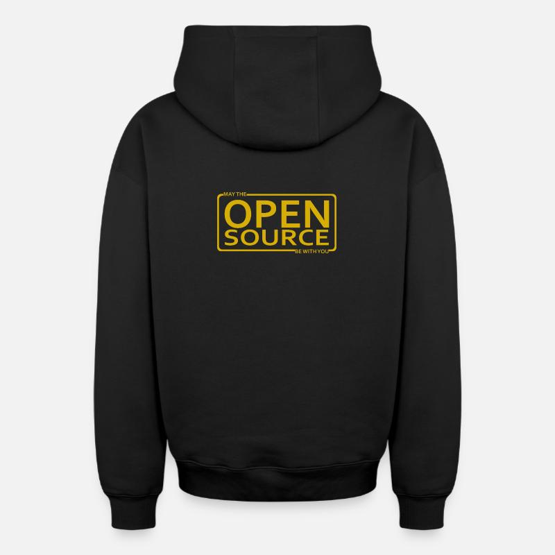Que l’Open Source soit avec vous - Sweat à capuche unisexe zippé oversize épais SPREAD - noir