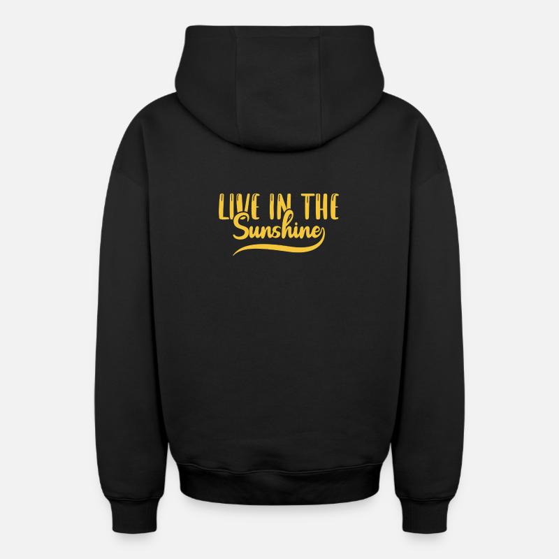 Vivre au soleil - Sweat à capuche unisexe zippé oversize épais SPREAD - noir