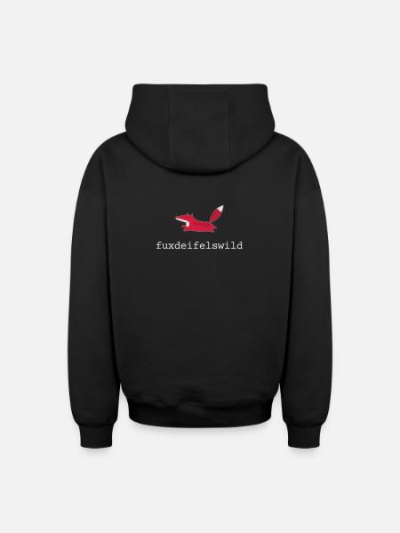 Fuchs fuxdeifelswild - Oversized Heavyweight Unisex Zip Hoodie - Schwarz