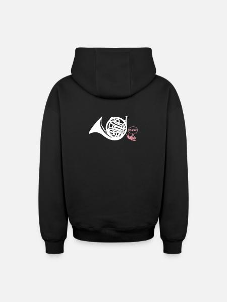Waldhorn Hornist - Oversized Heavyweight Unisex Zip Hoodie - Schwarz