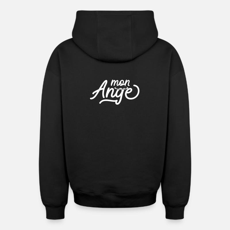 Engelsdesign mit ätherischem Heiligenschein - Oversized Heavyweight Unisex Zip Hoodie - Schwarz