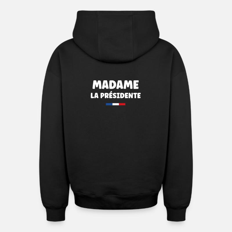 Présidente - Sweat à capuche unisexe zippé oversize épais SPREAD - noir