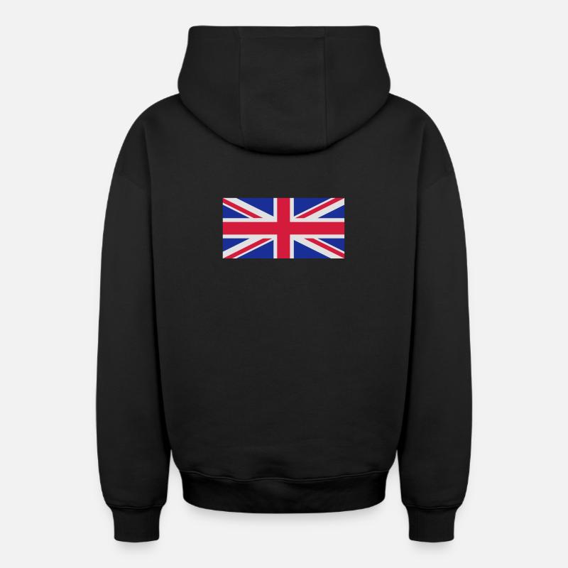 Drapeau Royaume-Uni - Sweat à capuche unisexe zippé oversize épais SPREAD - noir