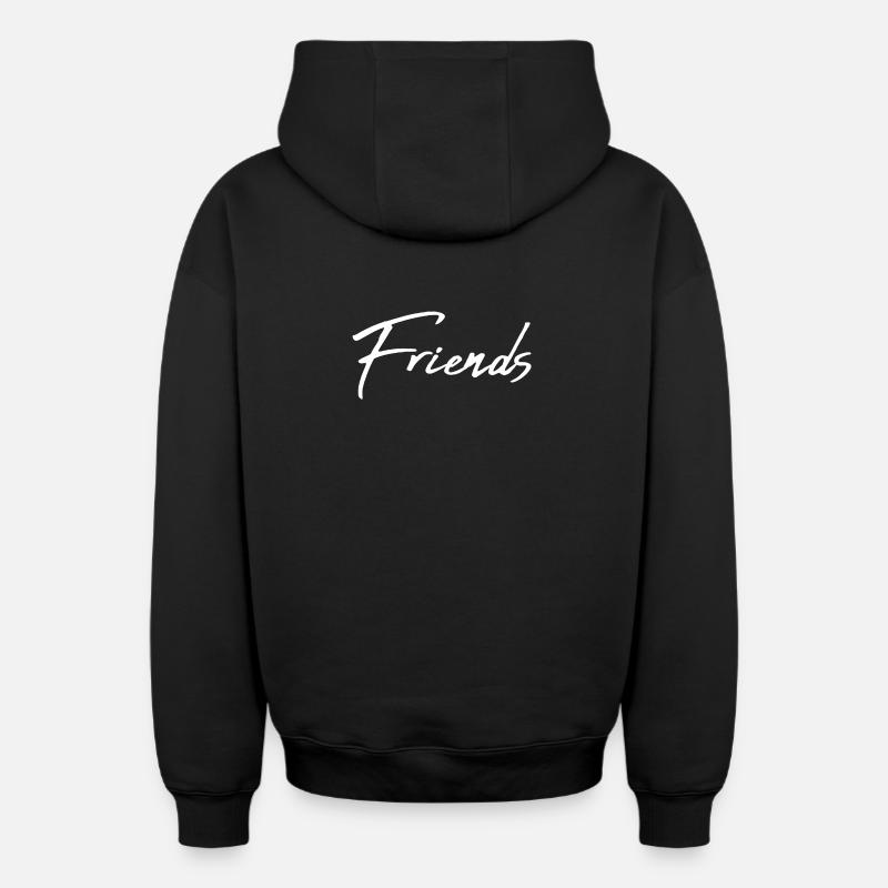 copains - Sweat à capuche unisexe zippé oversize épais SPREAD - noir