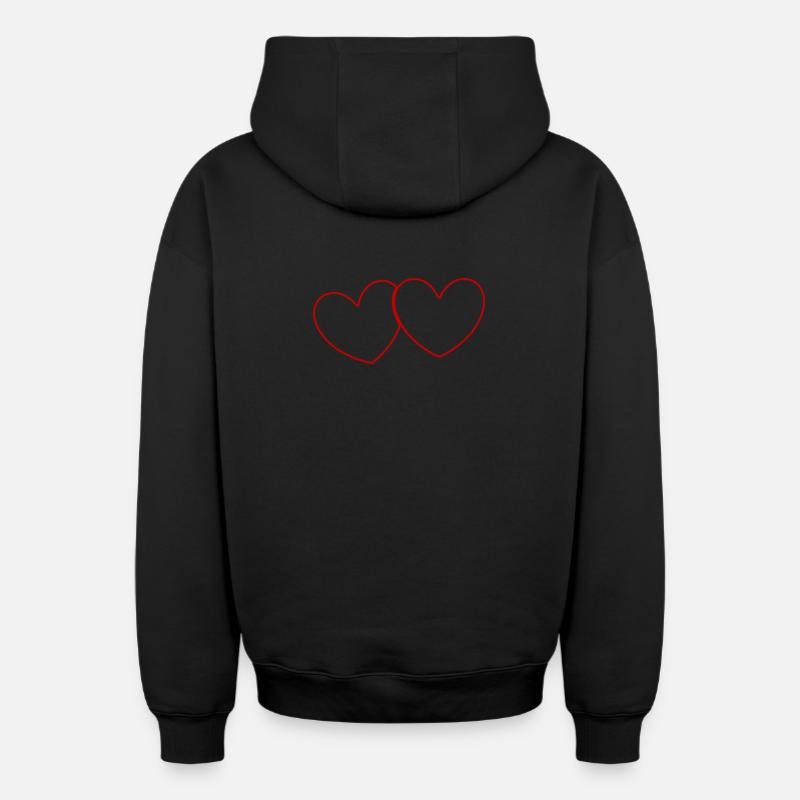 Saint-Valentin, Saint-Valentin, Saint-Valentin - Sweat à capuche unisexe zippé oversize épais SPREAD - noir