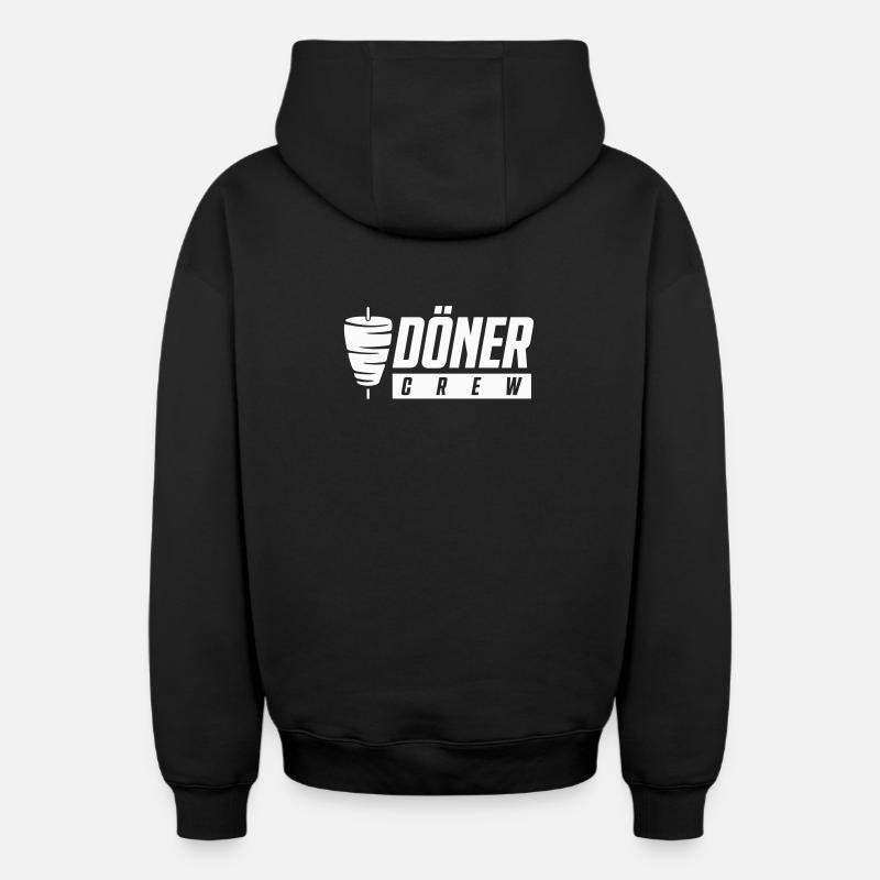 L’équipe Döner - Sweat à capuche unisexe zippé oversize épais SPREAD - noir