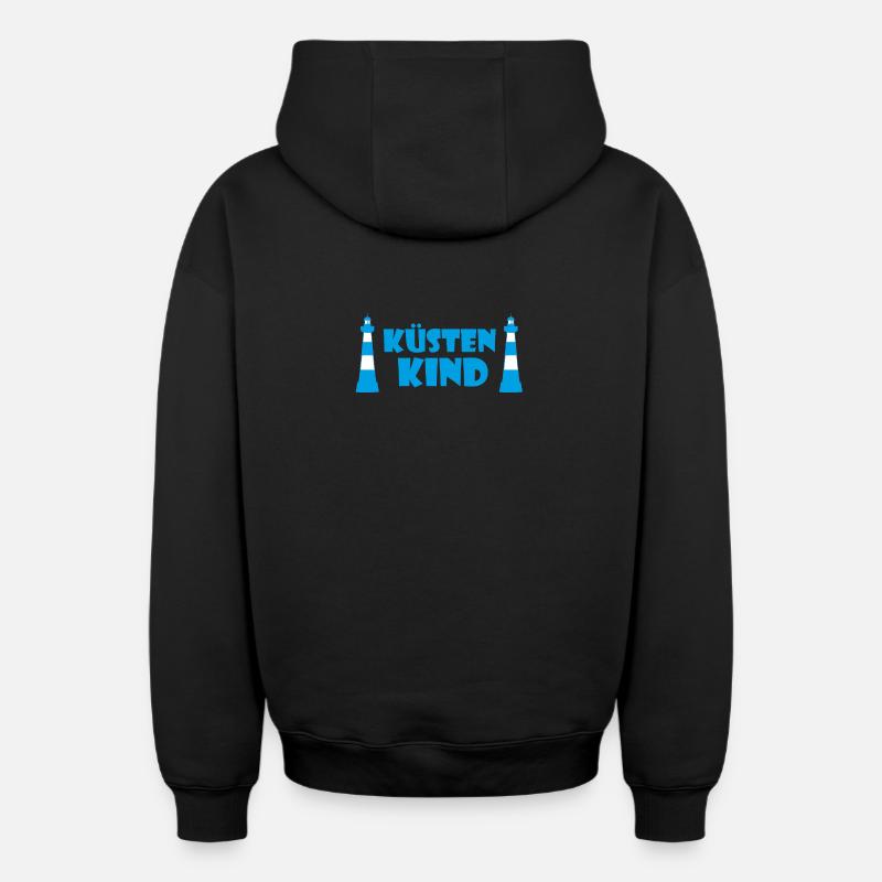Enfant côtier - Sweat à capuche unisexe zippé oversize épais SPREAD - noir