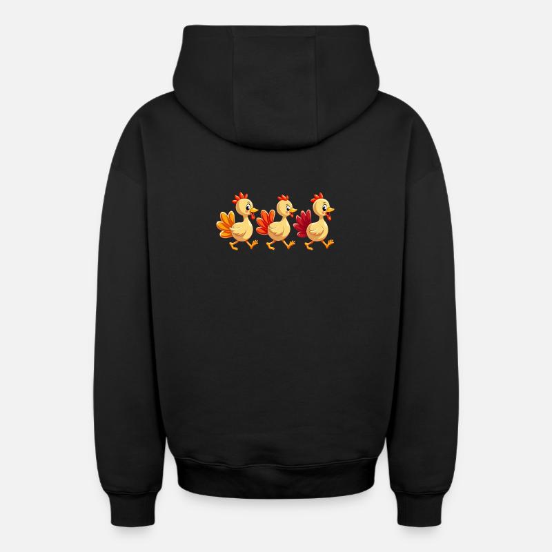Bébé dinde de Thanksgiving - Sweat à capuche unisexe zippé oversize épais SPREAD - noir