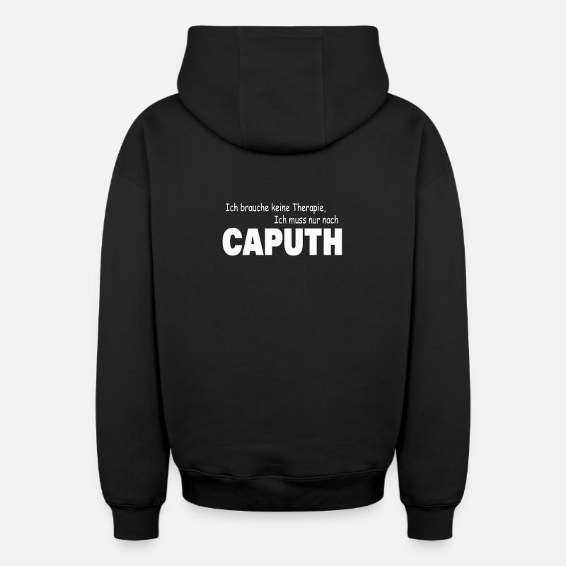 CAPUTH de la thérapie - Sweat à capuche unisexe zippé oversize épais SPREAD - noir