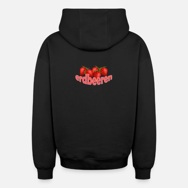 Fraises - Sweat à capuche unisexe zippé oversize épais SPREAD - noir