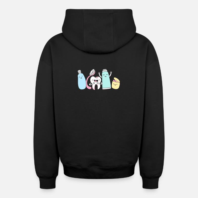 Dentiste réceptionniste - Sweat à capuche unisexe zippé oversize épais SPREAD - noir