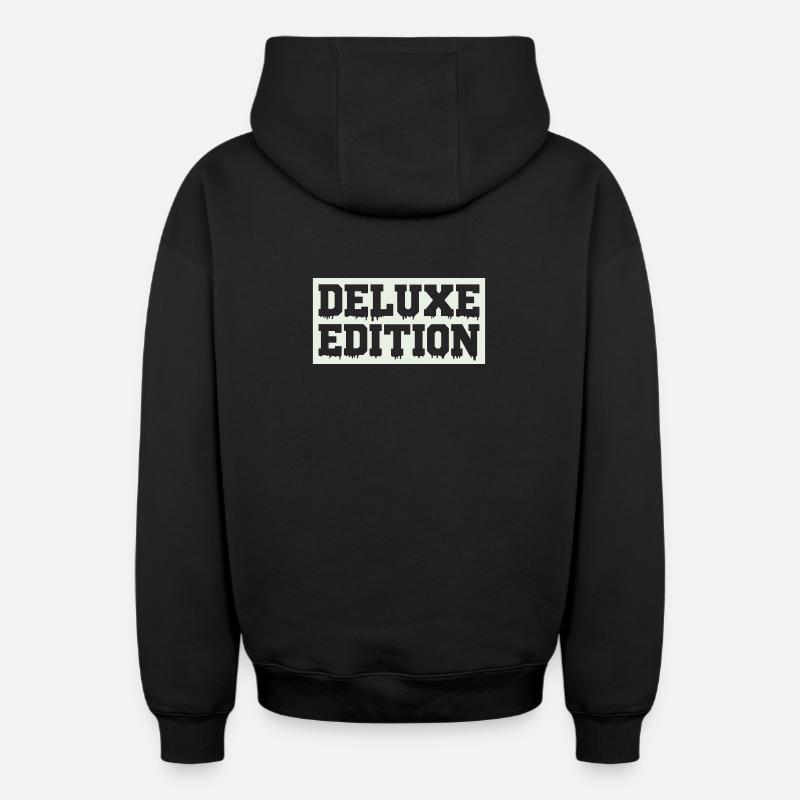 deluxe_edition- - Sweat à capuche unisexe zippé oversize épais SPREAD - noir