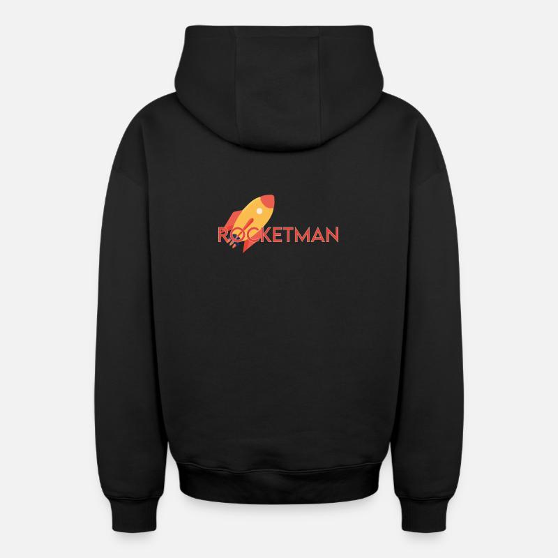Rocketman - Sweat à capuche unisexe zippé oversize épais SPREAD - noir