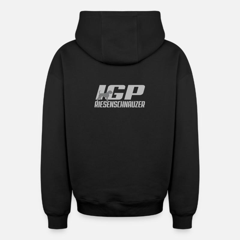 Schnauzer géant IGP - Sweat à capuche unisexe zippé oversize épais SPREAD - noir