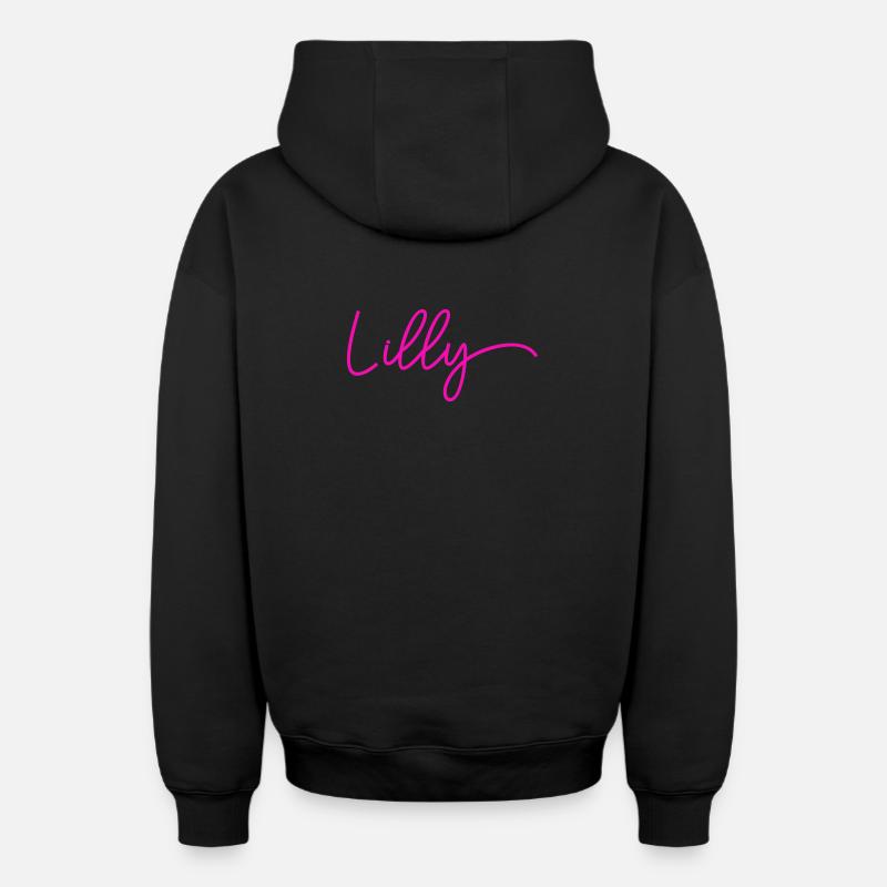 Lilly - Oversized Heavyweight Unisex Zip Hoodie - Schwarz