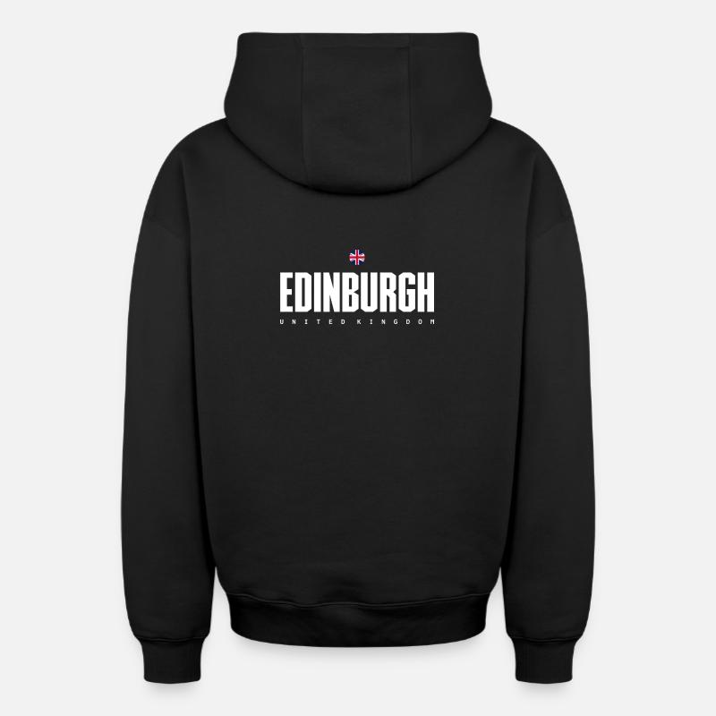 Edimbourg - Sweat à capuche unisexe zippé oversize épais SPREAD - noir