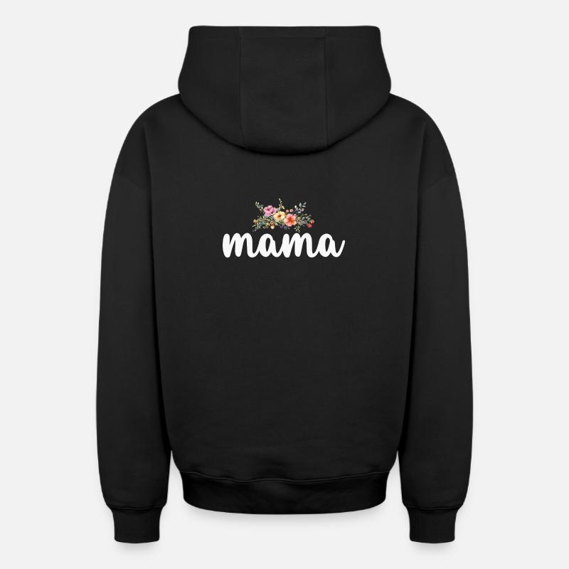 Maman Maman - Sweat à capuche unisexe zippé oversize épais SPREAD - noir