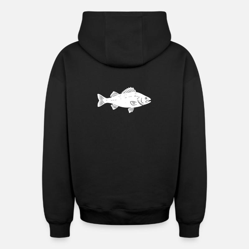 Vecteur pêcheur perche perch - Sweat à capuche unisexe zippé oversize épais SPREAD - noir