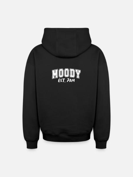 Moody Morning Est. 7AM Launisch - Oversized Heavyweight Unisex Zip Hoodie - black