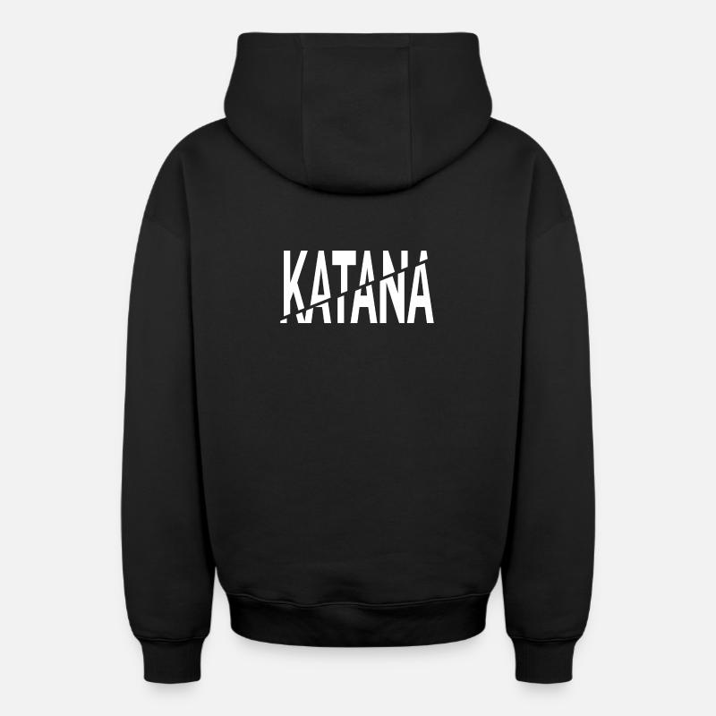 Coupe Katana - Sweat à capuche unisexe zippé oversize épais SPREAD - noir